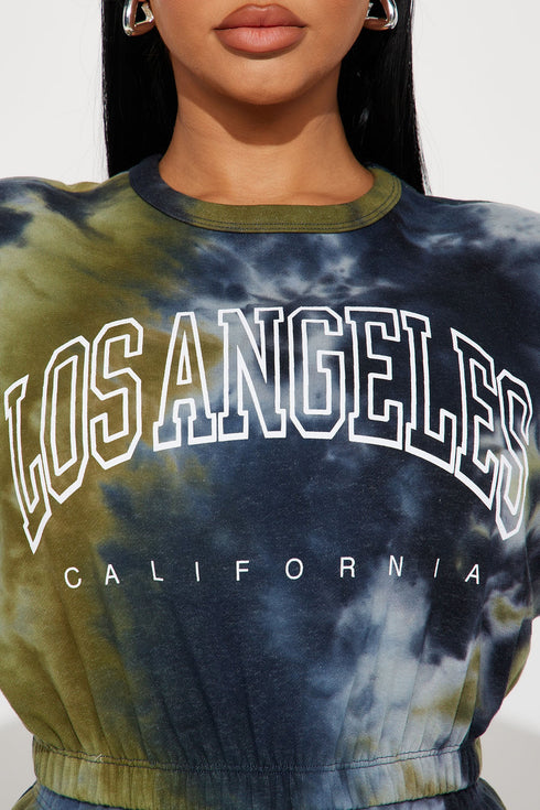 Los Angeles Tie Dye Jogger Set - Olive/combo