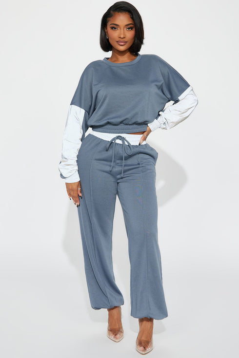 Coreen Reflective Jogger Set - Charcoal