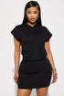 Marissa Hooded Mini Dress - Black