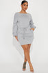 Just Chillin French Terry Mini Dress - Heather Grey