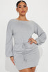 Just Chillin French Terry Mini Dress - Heather Grey