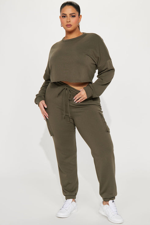 Leisure Series Cargo Jogger Set - Olive