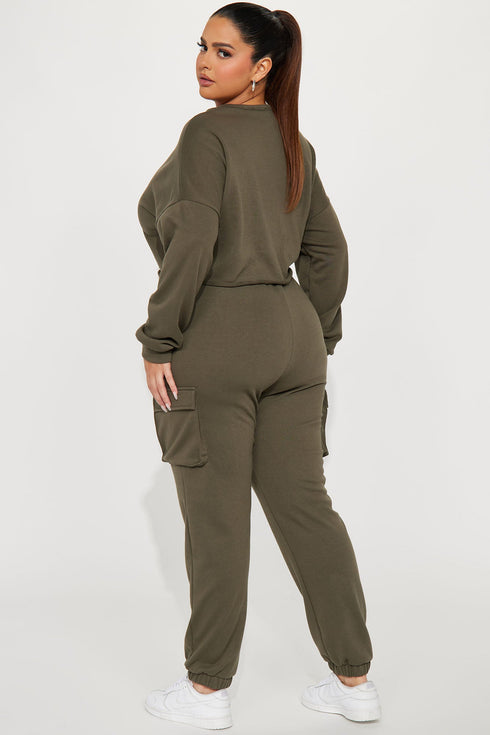 Leisure Series Cargo Jogger Set - Olive