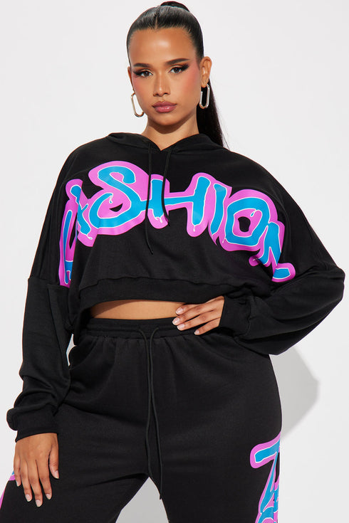 Fashion Statement Jogger Set - Black
