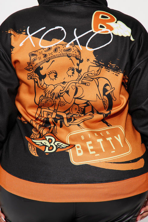 Live Like Betty Graphic Hoodie - Black/Orange