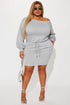 Just Chillin French Terry Mini Dress - Heather Grey