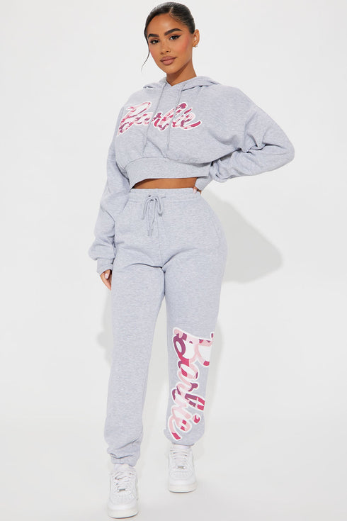 Barbie World Cropped Hoodie - Grey