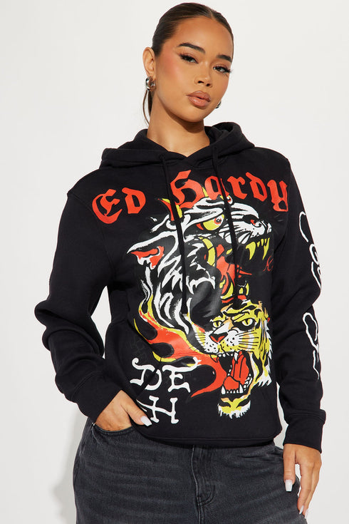 Ed Hardy Panther hoodie - Black