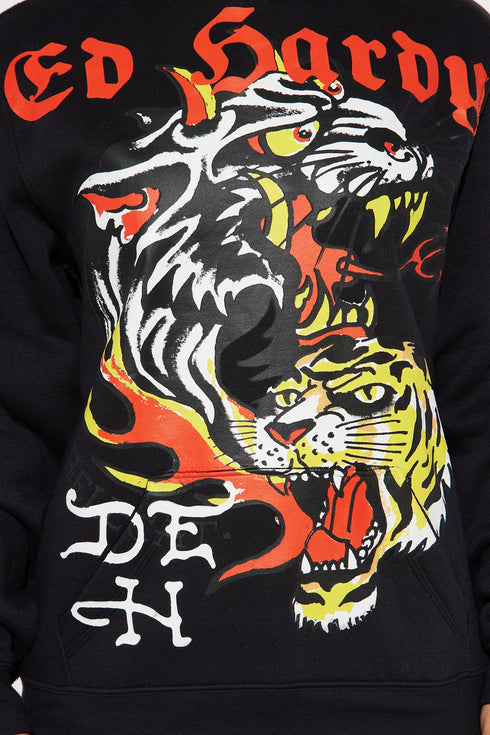 Ed Hardy Panther hoodie - Black