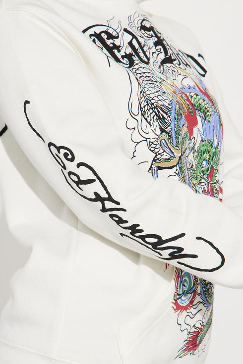 Ed Hardy Dragon Hoodie - Ivory