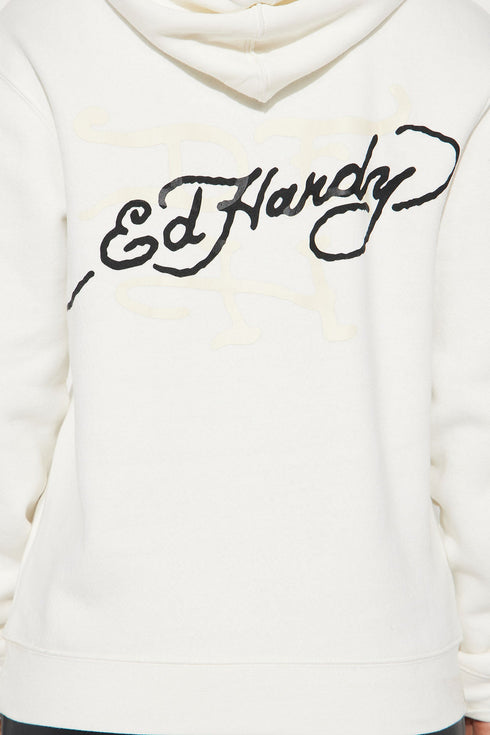 Ed Hardy Dragon Hoodie - Ivory