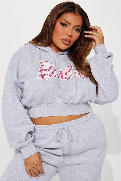 Barbie World Cropped Hoodie - Grey