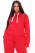 Relaxed Vibe Solid Hoodie - Red