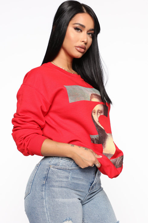Fake Smile Sweatshirt - Red