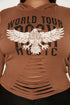 Rock On Distressed Hoodie - Camel