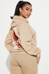 Love Is A Drug Graphic Hoodie - Taupe