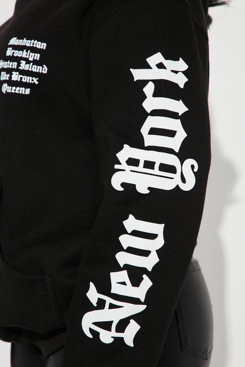 New York Attitude Graphic Hoodie - Black