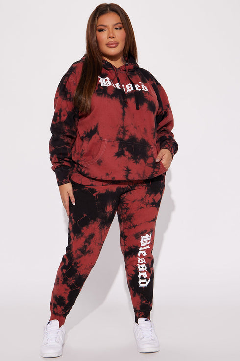 Blessed Tie Dye Hoodie - Red/combo