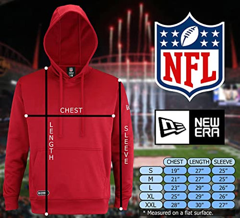 New Era NFL Men's Safety Performance Pullover Hooded Sweatshirt, Pro Football Fleece Hoodie