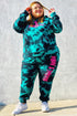 Positive Vibin' Tie Dye Oversized Hoodie - Teal/combo